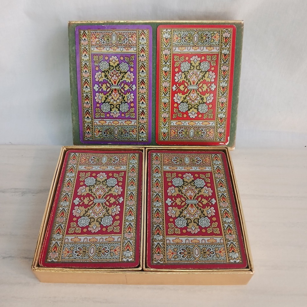Vintage Boho Floral Congress Playing Cards Two Decks